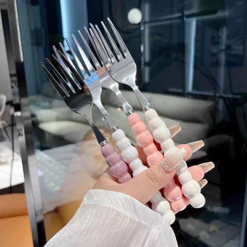 Kitchen Gadgets For Seniors - Pearl Handle Fork for Dessert Household