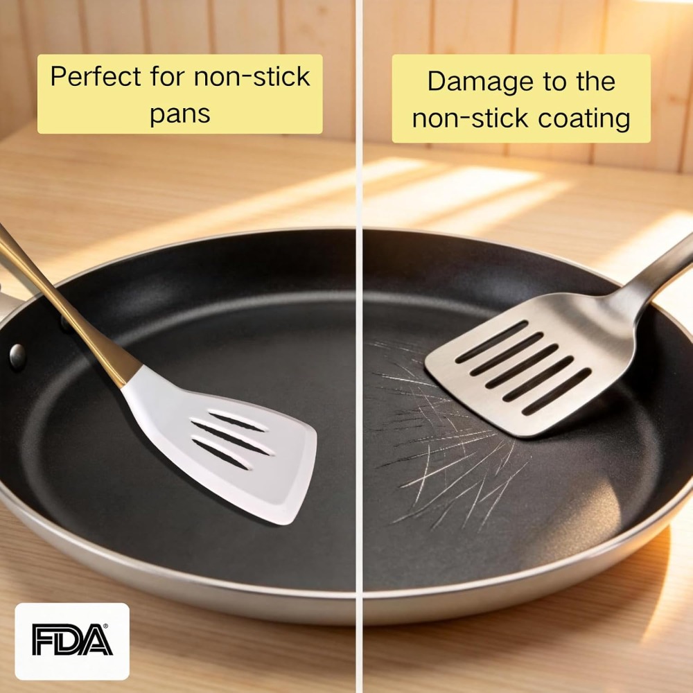 White Gold Silicone Cooking Ut - Silicone Spatula Set บทวิจารณ์และราคา