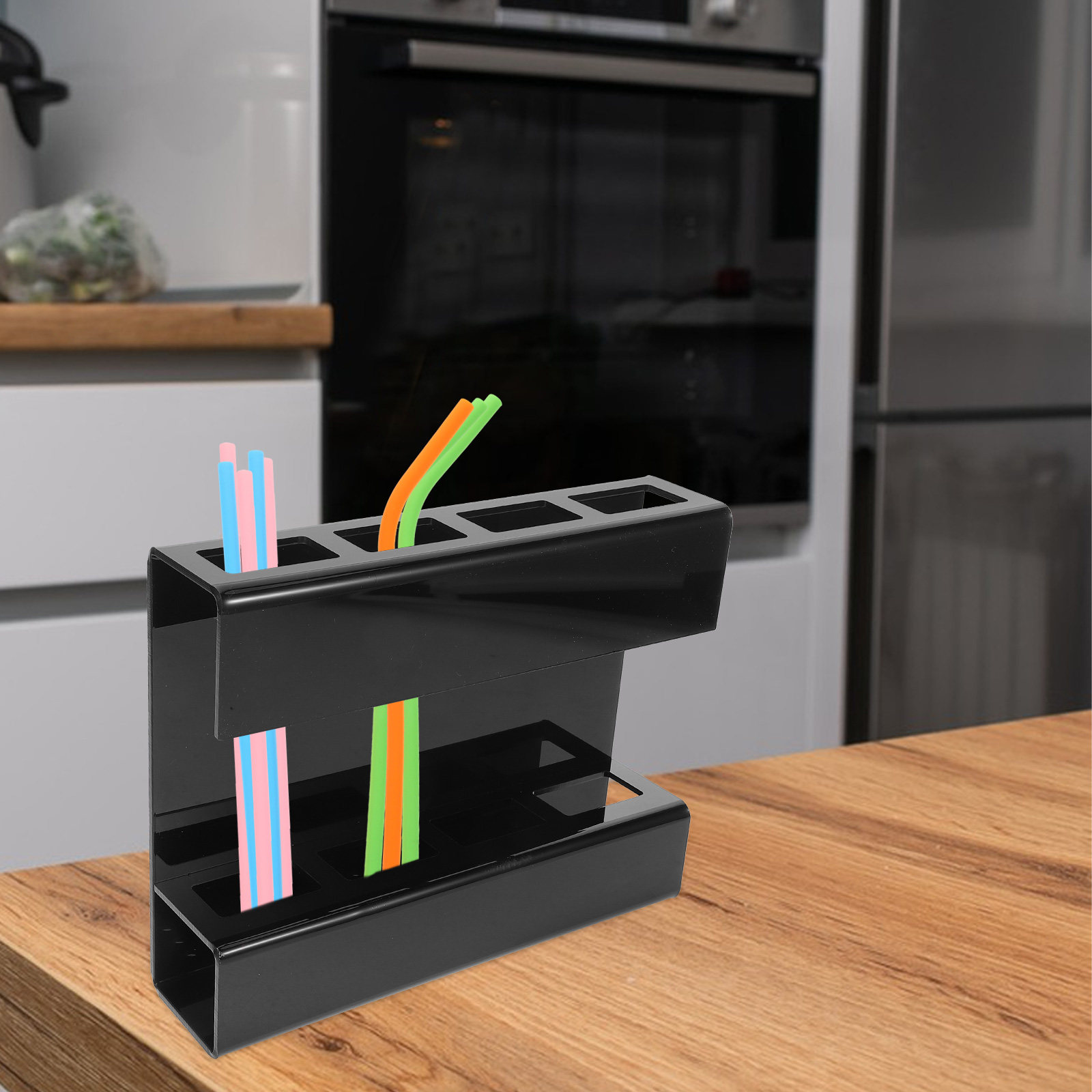 Wall Mounted Kitchen Straw Hol - Kitchen Utensil Holder บทวิจารณ์และราคา