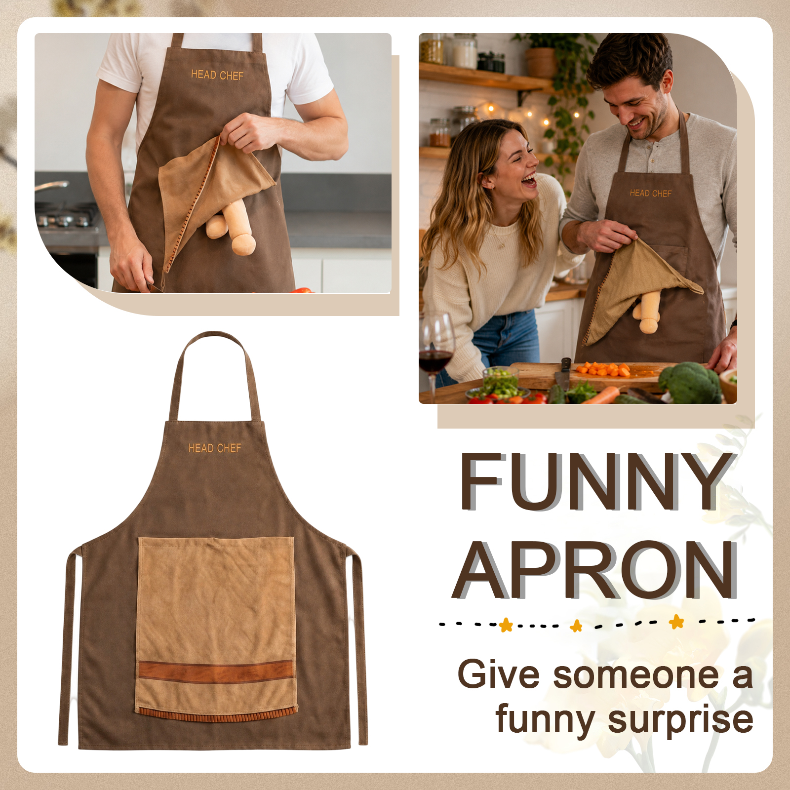 New Chef Prank Apron Adults St - Kitchen Gadgets Trending บทวิจารณ์และราคา