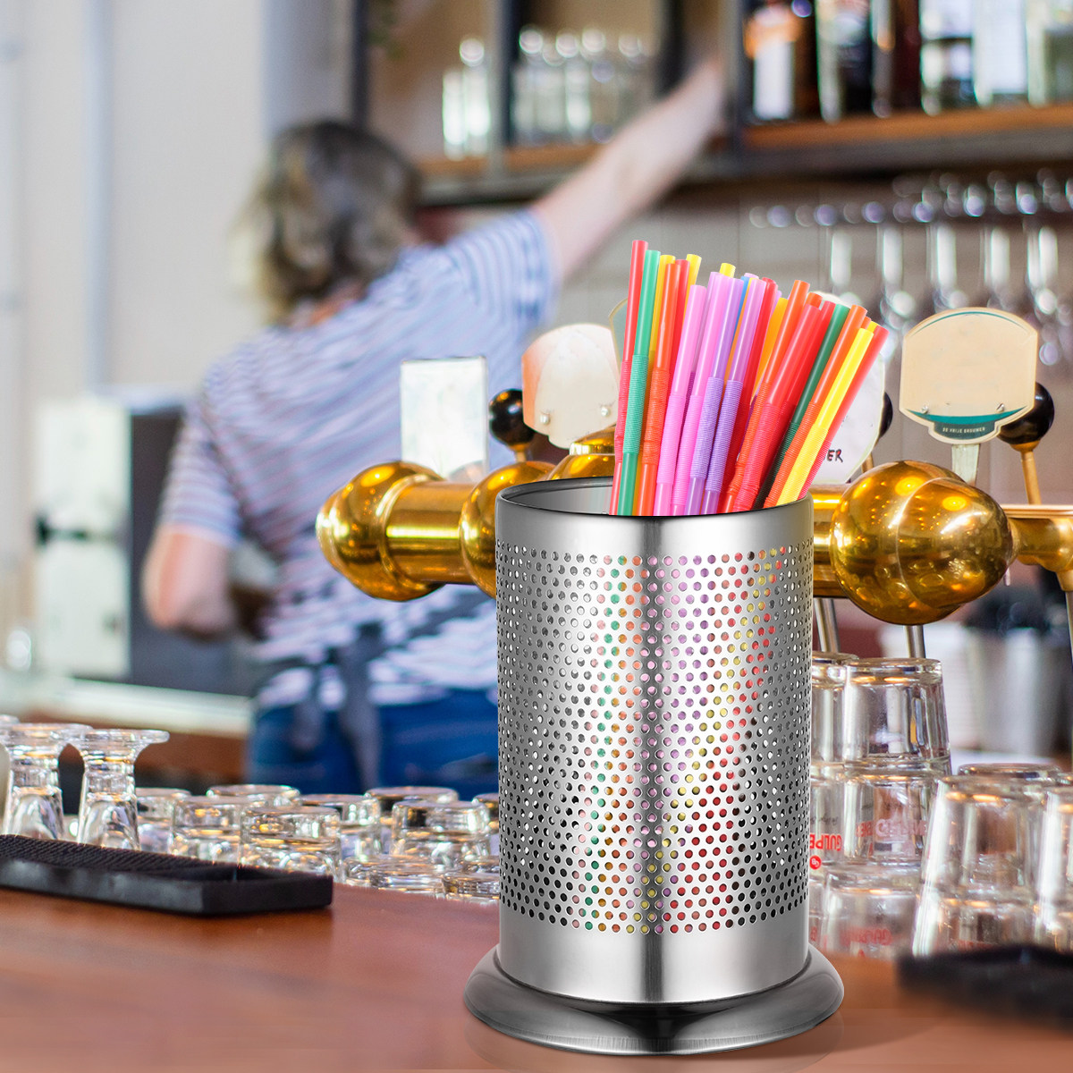 Flatware Holder Stainless Stee - Kitchen Utensil Holder บทวิจารณ์และราคา