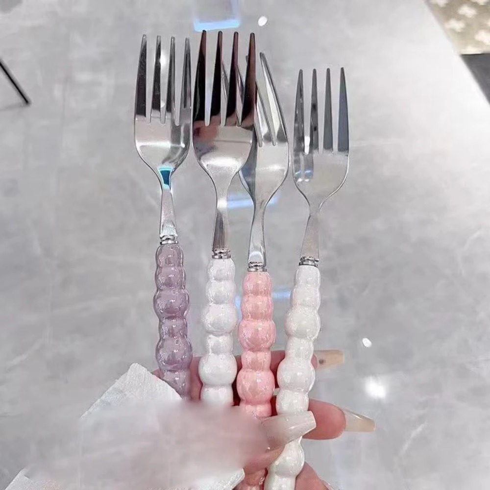 Pearl Handle Fork for Dessert  - Kitchen Gadgets For Seniors บทวิจารณ์และราคา