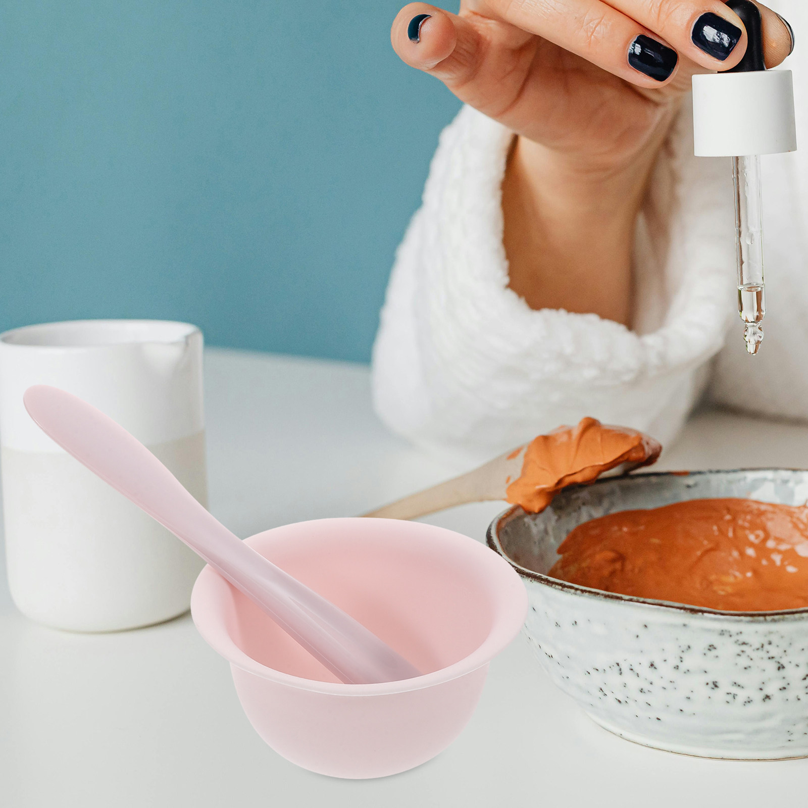 1Set Silicone Face Mask Bowl a - Silicone Spatula Set บทวิจารณ์และราคา